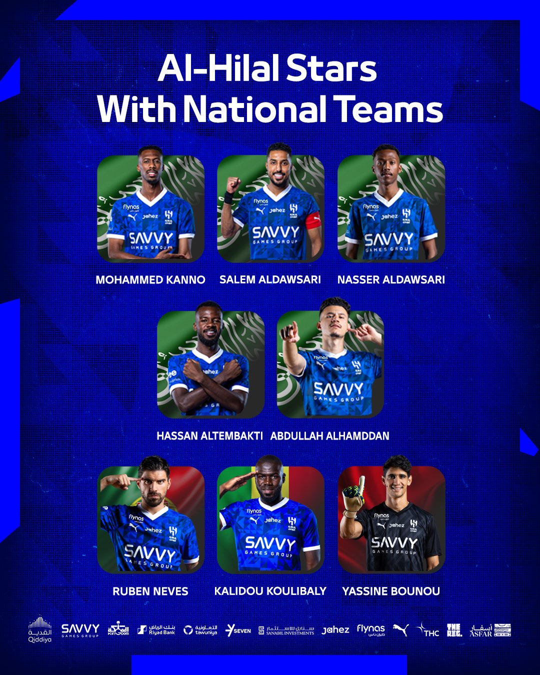 Al Hilal stars in their national teams during the international break